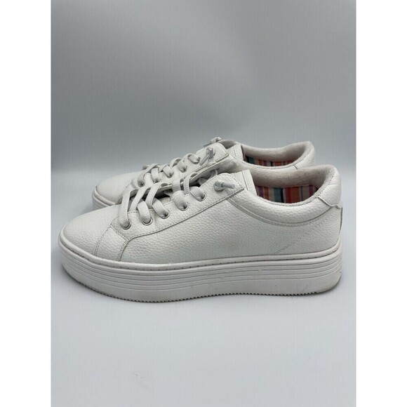 Roxy White Bessie Platform Lace Up Sneakers Women’s Size 9 Slip On Summer Shoe - Picture 2 of 10
